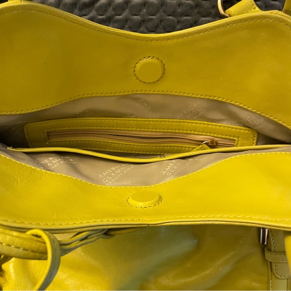 Used only once!  Gorgeous Badgley Mischka American Glamour yellow leather bag - Picture 7 of 13